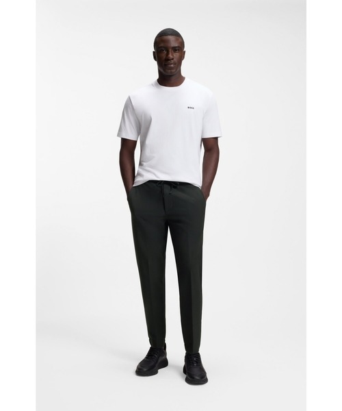 BOSS(ボス)の「テーパードフィットパンツ はっ水ストレッチファブリック(スウェットパンツ・メンズ・ダークブルー/ベージュ/ブラック・52/48/46/50/44/56/54)」の19枚目の写真