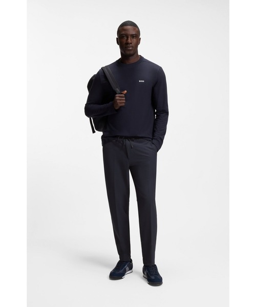 BOSS(ボス)の「テーパードフィットパンツ はっ水ストレッチファブリック(スウェットパンツ・メンズ・ダークブルー/ベージュ/ブラック・52/48/46/50/44/56/54)」の16枚目の写真