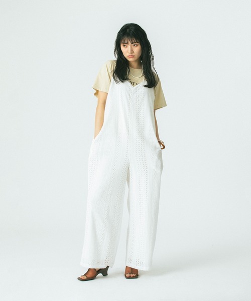 【美品】ROSE BUD ストライプカット アウト オールインワン 美品】ROSE BUD ストライプカット アウト オールインワン