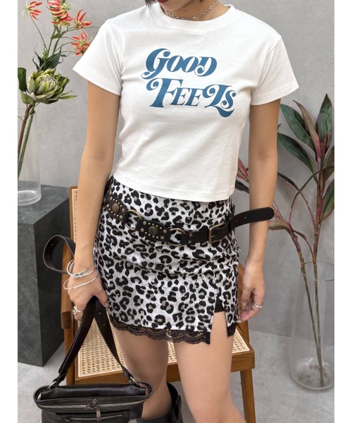 EVRIS（エヴリス）の「ジャストサイズグラフィックＴシャツ（Tシャツ/カットソー・レディース・ホワイト/グレー/ブラック・FREE）」の10枚目の写真