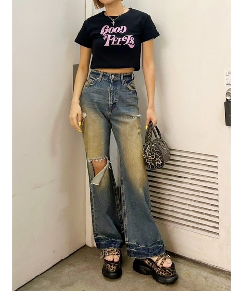 EVRIS（エヴリス）の「ジャストサイズグラフィックＴシャツ（Tシャツ/カットソー・レディース・ホワイト/グレー/ブラック・FREE）」の19枚目の写真