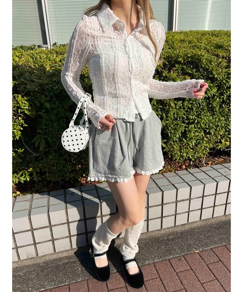 WC（ダブル シー）の「クリンクルレースシャツ（シャツ/ブラウス・レディース・ホワイト・FREE）」の5枚目の写真