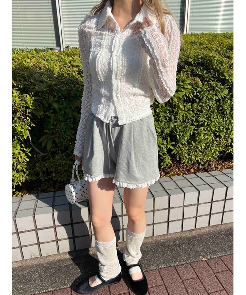 WC（ダブル シー）の「クリンクルレースシャツ（シャツ/ブラウス・レディース・ホワイト・FREE）」の6枚目の写真