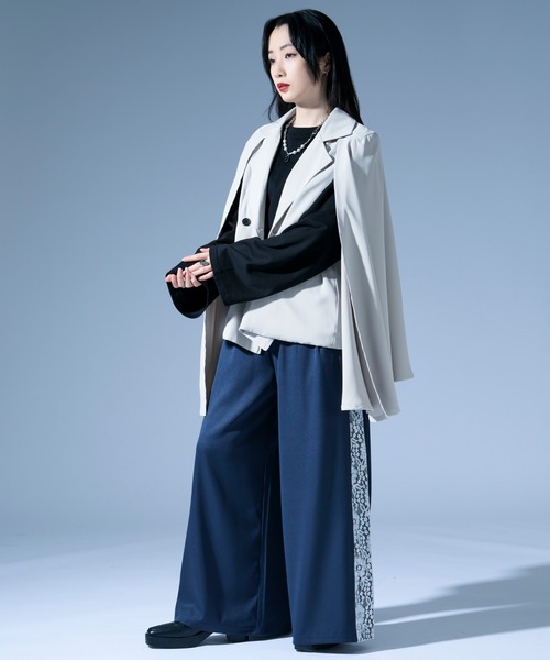 Ellno Loset(エルノロゼット)の「ノーブルトロミケープスリーブジャケット/SETUP対応(その他アウター・メンズ・アイボリー/ブラック/ブルーグレー・LARGE/MEDIUM/SMALL/X-SMALL)」の14枚目の写真