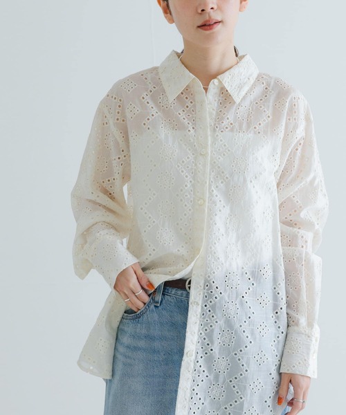 セール】刺繍レースオーバーシャツ（シャツ/ブラウス）｜URBAN