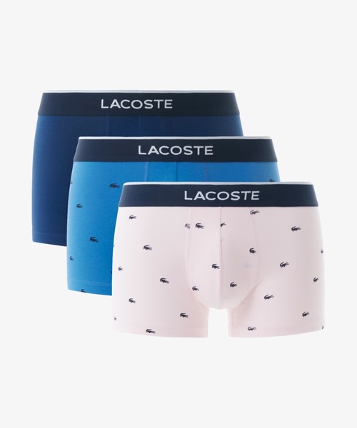 LACOSTE（ラコステ）の「３パックプリントストレッチコットントランクボクサーショーツ / ボクサーパンツ（ボクサーパンツ・メンズ・ライトグレー/ダークグリーン/ネイビー/ピンク/ライトグリーン・XL/S/L/M）」の5枚目の写真