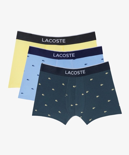 LACOSTE（ラコステ）の「３パックプリントストレッチコットントランクボクサーショーツ / ボクサーパンツ（ボクサーパンツ・メンズ・ライトグレー/ダークグリーン/ネイビー/ピンク/ライトグリーン・XL/S/L/M）」の3枚目の写真