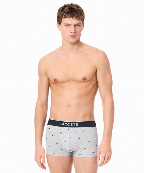 LACOSTE（ラコステ）の「３パックプリントストレッチコットントランクボクサーショーツ / ボクサーパンツ（ボクサーパンツ・メンズ・ライトグレー/ダークグリーン/ネイビー/ピンク/ライトグリーン・XL/S/L/M）」の6枚目の写真