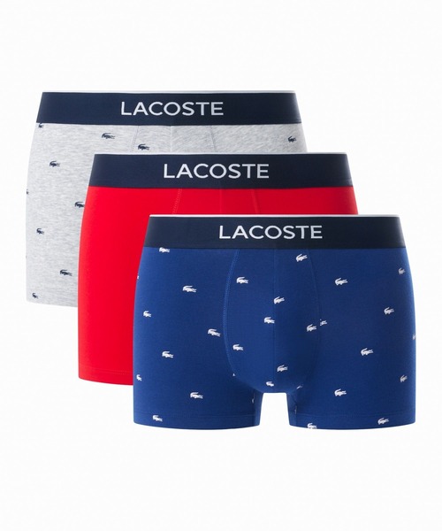 LACOSTE（ラコステ）の「３パックプリントストレッチコットントランクボクサーショーツ / ボクサーパンツ（ボクサーパンツ・メンズ・ライトグレー/ダークグリーン/ネイビー/ピンク/ライトグリーン・XL/S/L/M）」の13枚目の写真