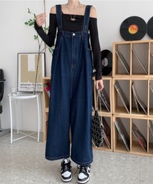 Teem Store（チームストア）の「ハイウエスト デニムオーバーオールサロペット（サロペット/オーバーオール）」