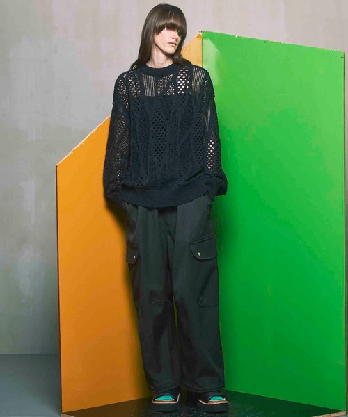 UNISEX》Chambray Wool Prime-Wide Three-Dimensional Cutting