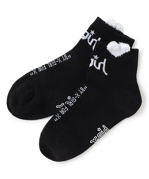 セール】立体ハートロゴショートソックス（ソックス/靴下）｜X