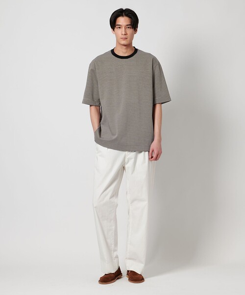 UNITED ARROWS（ユナイテッドアローズ）の「ポンチ ボーダー Tシャツ デオドランド ー抗菌防臭・接触冷感ー（Tシャツ/カットソー・メンズ・オフホワイト/モカ/ブラック・M/XL/L/S）」の5枚目の写真