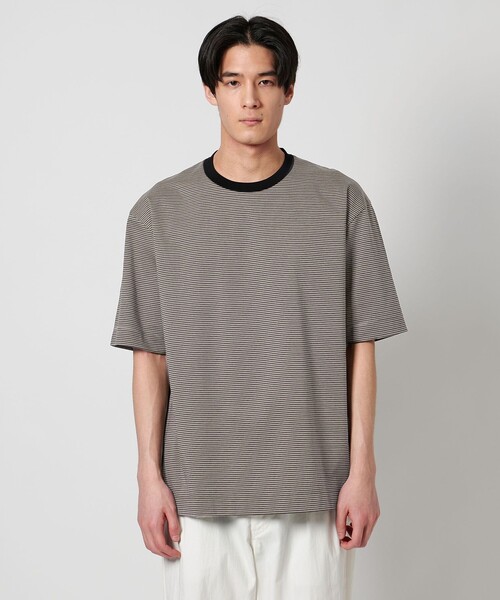 UNITED ARROWS（ユナイテッドアローズ）の「ポンチ ボーダー Tシャツ デオドランド ー抗菌防臭・接触冷感ー（Tシャツ/カットソー・メンズ・オフホワイト/モカ/ブラック・M/XL/L/S）」の11枚目の写真