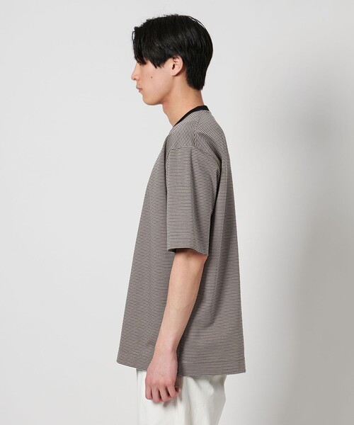 UNITED ARROWS（ユナイテッドアローズ）の「ポンチ ボーダー Tシャツ デオドランド ー抗菌防臭・接触冷感ー（Tシャツ/カットソー・メンズ・オフホワイト/モカ/ブラック・M/XL/L/S）」の12枚目の写真