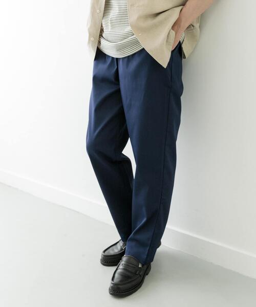 ITEMS URBANRESEARCH（アイテムズ アーバンリサーチ）の「『セットアップ対応』マシンウォッシャブルピケテーパードパンツ（その他パンツ・メンズ・ネイビー/カーキ/ブラック・MEDIUM/LARGE）」の3枚目の写真