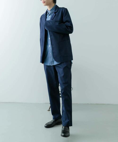 ITEMS URBANRESEARCH(アイテムズ アーバンリサーチ)の「『セットアップ対応』マシンウォッシャブルピケテーパードパンツ(その他パンツ・メンズ・ネイビー/カーキ/ブラック・MEDIUM/LARGE)」の6枚目の写真