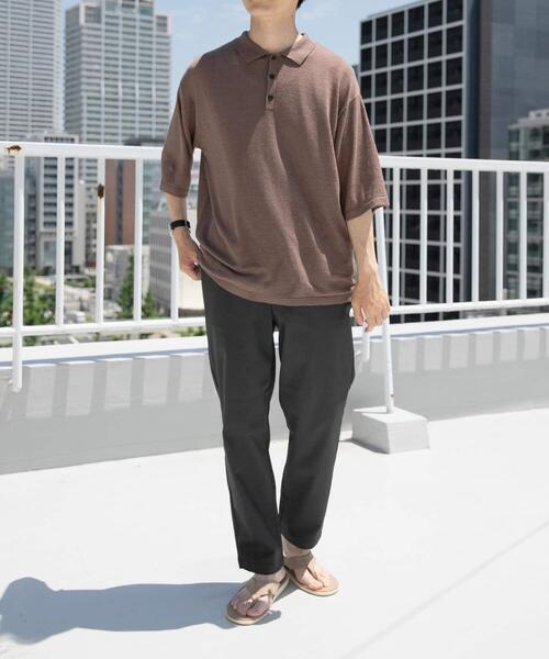 ITEMS URBANRESEARCH(アイテムズ アーバンリサーチ)の「『セットアップ対応』マシンウォッシャブルピケテーパードパンツ(その他パンツ・メンズ・ネイビー/カーキ/ブラック・MEDIUM/LARGE)」の16枚目の写真