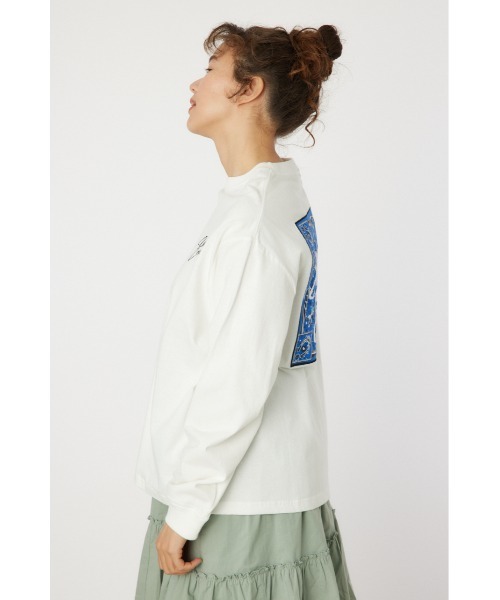 RODEO CROWNS WIDE BOWL（ロデオクラウンズワイドボウル）の「Cowboy バンダナ ロングスリーブTシャツ（Tシャツ/カットソー・レディース・ブラック/オフホワイト/サックスブルー/ライトピンク・FREE）」の7枚目の写真