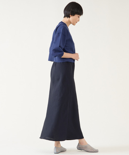 martinique（マルティニーク）の「ダルスラブバイアススカート（セットアップ可）（スカート・レディース・ホワイト/ネイビー/ピンク・1/2）」の7枚目の写真