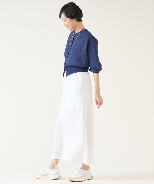 martinique（マルティニーク）の「ダルスラブバイアススカート（セットアップ可）（スカート・レディース・ホワイト/ネイビー/ピンク・1/2）」の11枚目の写真