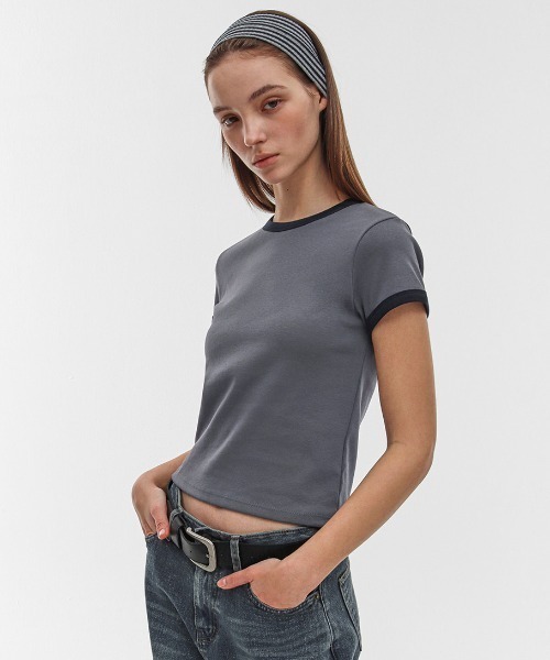 BLACKUP（ブラックアップ）の「[B-BASIC] スタンダードリンガーラウンド半袖Tシャツ（Tシャツ/カットソー・レディース・アイボリー/グレー/チャコール・MEDIUM/SMALL）」の10枚目の写真