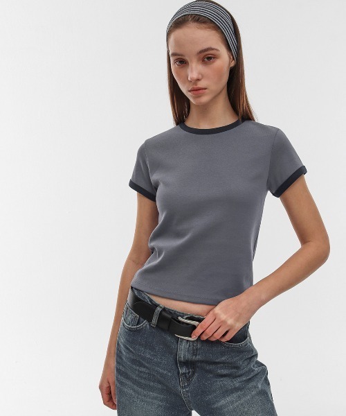 BLACKUP（ブラックアップ）の「[B-BASIC] スタンダードリンガーラウンド半袖Tシャツ（Tシャツ/カットソー・レディース・アイボリー/グレー/チャコール・MEDIUM/SMALL）」の11枚目の写真