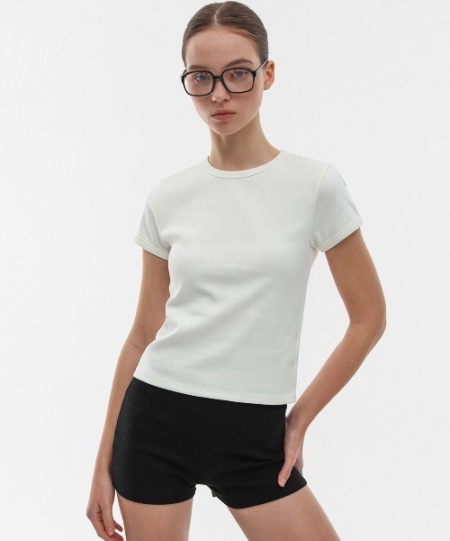 BLACKUP（ブラックアップ）の「[B-BASIC] スタンダードリンガーラウンド半袖Tシャツ（Tシャツ/カットソー・レディース・アイボリー/グレー/チャコール・MEDIUM/SMALL）」の14枚目の写真