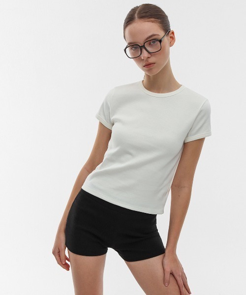 BLACKUP（ブラックアップ）の「[B-BASIC] スタンダードリンガーラウンド半袖Tシャツ（Tシャツ/カットソー・レディース・アイボリー/グレー/チャコール・MEDIUM/SMALL）」の15枚目の写真