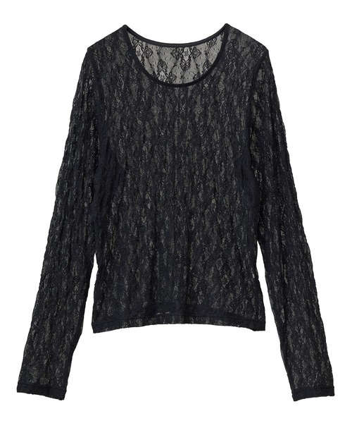 ESCAR（エスカー）の「■ESCAR レースロンTEE（Tシャツ/カットソー・レディース・ブラック・FREE）」の7枚目の写真