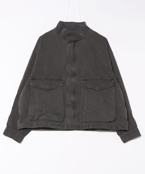 Revo.（レボ）の「Revo. ヴィンテージライク フェード加工 ショート丈 ミリタリー スタンドブルゾン（ブルゾン・メンズ・グレー/ブラック/ネイビー・1/2）」の2枚目の写真