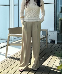 【セットアップ／マシンウォッシュ】イージーワイドパンツ