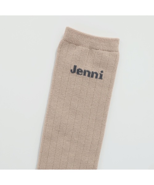 JENNI(ジェニィ)の「左右柄リブロゴソックス(ソックス/靴下・キッズ・ブラック/オフホワイト/ベージュ・19-21cm/22-24cm)」の6枚目の写真