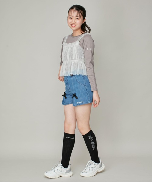 JENNI(ジェニィ)の「左右柄リブロゴソックス(ソックス/靴下・キッズ・ブラック/オフホワイト/ベージュ・19-21cm/22-24cm)」の13枚目の写真
