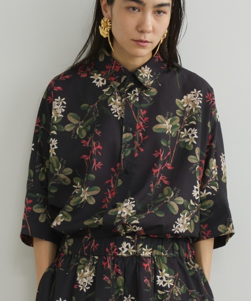 Libra Cue（リブラ キュー）の「ボタニカルプリントビックシルエットハーフスリーブシャツ（シャツ/ブラウス・レディース・アイボリー/ブラック・FREE）」の17枚目の写真
