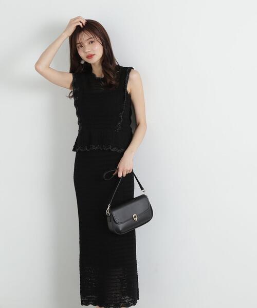 PROPORTION BODY DRESSING(プロポーションボディドレッシング)の「クロッシェニットset up / 1215140402(ワンピース・レディース・ホワイト系その他/ブラック・SMALL/MEDIUM/P/S)」の15枚目の写真