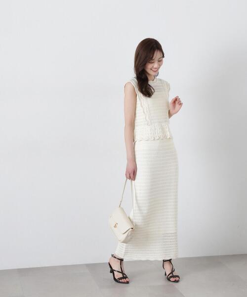 PROPORTION BODY DRESSING(プロポーションボディドレッシング)の「クロッシェニットset up / 1215140402(ワンピース・レディース・ホワイト系その他/ブラック・SMALL/MEDIUM/P/S)」の6枚目の写真