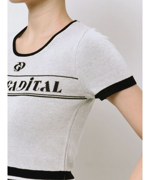 GYDA(ジェイダ)の「GD POSH FADITALハーフスリーブニットトップス(ニット/セーター・レディース・オフホワイト/ブラック/スカイブルー・FREE)」の14枚目の写真