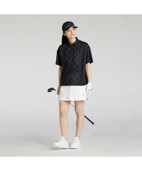 PUMA(プーマ)の「PUMA プーマ ウィメンズ ゴルフ SB アーガイル AOP 半袖 ポロシャツ(ポロシャツ・レディース・ホワイト系その他/ネイビー/ブラック・SMALL/X-LARGE/MEDIUM/LARGE)」の5枚目の写真