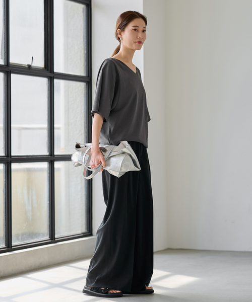 FRAMeWORK ワイドパンツ FRAMeWORK スラックス パンツ UVカットワイドパンツ レディース