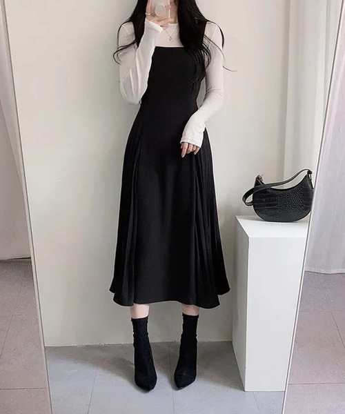 Doula Doula(ドゥーラドゥーラ)の「サイドプリーツキャミワンピース(ワンピース・レディース・ブラウン/ブラック/ベージュ・FREE)」の22枚目の写真