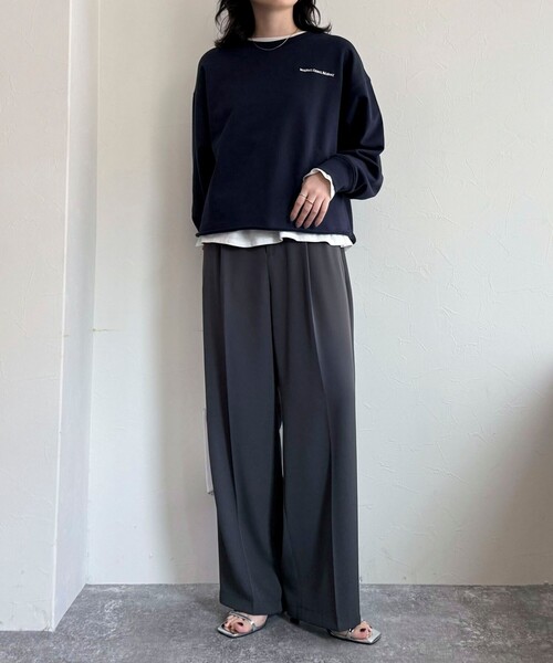 fredy emue（フレディエミュ）の「ロゴ刺繍コンパクトスウェットプルオーバー（スウェット・レディース・グレー/ネイビー/ベージュ/ラベンダー・38）」の15枚目の写真