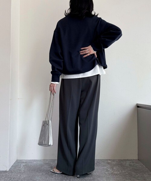 fredy emue（フレディエミュ）の「ロゴ刺繍コンパクトスウェットプルオーバー（スウェット・レディース・グレー/ネイビー/ベージュ/ラベンダー・38）」の16枚目の写真