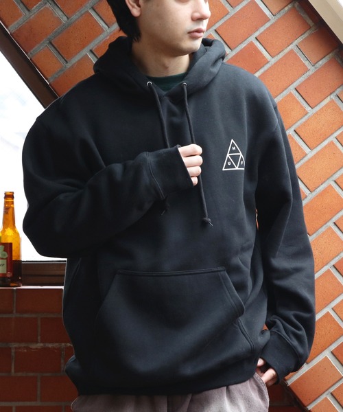 HUF（ハフ）の「HUF ロゴプルオーバーフーディー（パーカー・メンズ・ブラック/ヘザーグレー・MEDIUM/X-LARGE/LARGE）」の3枚目の写真