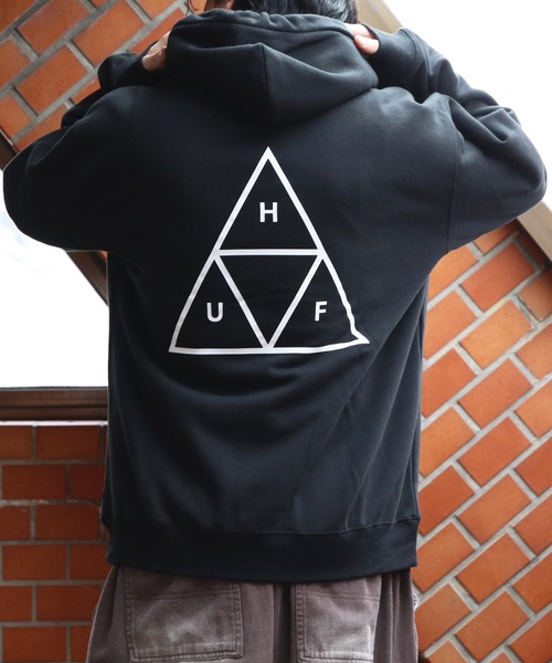 HUF（ハフ）の「HUF ロゴプルオーバーフーディー（パーカー・メンズ・ブラック/ヘザーグレー・MEDIUM/X-LARGE/LARGE）」の4枚目の写真