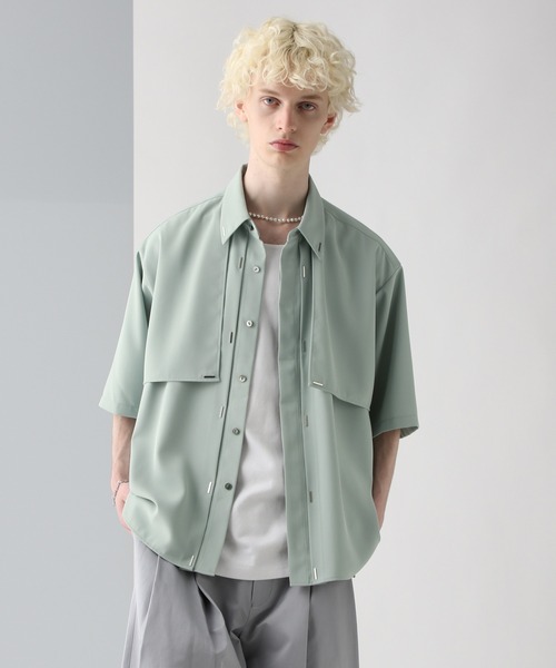 HARE（ハレ）の「【SET UP 対応】フラシデザインシャツ(HARE)（シャツ/ブラウス・メンズ・ピンク/グレー/ブラック/ブラック系その他/グリーン/ホワイト・FREE）」の6枚目の写真