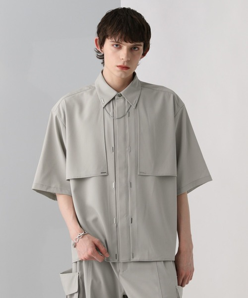 HARE（ハレ）の「【SET UP 対応】フラシデザインシャツ(HARE)（シャツ/ブラウス・メンズ・ピンク/グレー/ブラック/ブラック系その他/グリーン/ホワイト・FREE）」の12枚目の写真