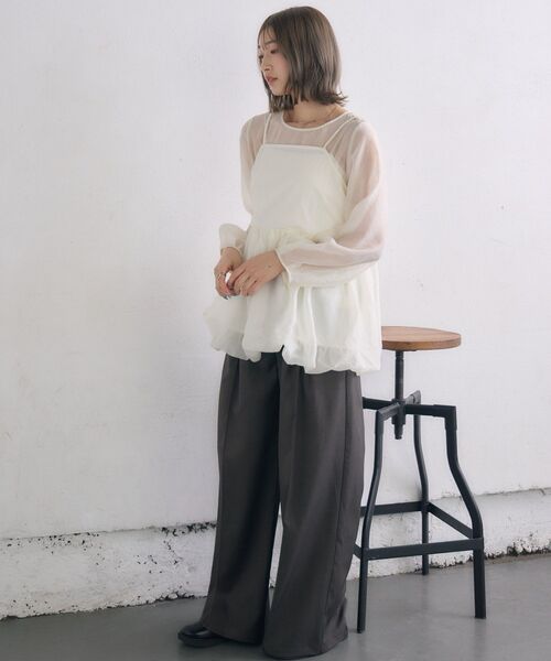 RETRO GIRL(レトロガール)の「キャミドッキングバルーンBL(シャツ/ブラウス・レディース・ナチュラル/ブラック/グリーン・FREE)」の20枚目の写真