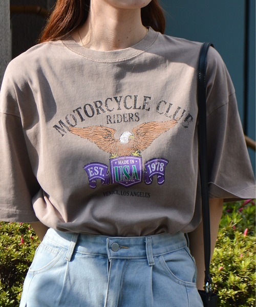 spiritoso(スピリトーゾ)の「【spiritoso】イーグルプリントTシャツ(Tシャツ/カットソー・レディース・ホワイト系/カーキ/ブラウン/オレンジ・FREE)」の2枚目の写真