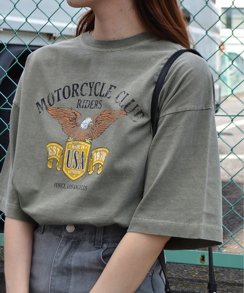 spiritoso(スピリトーゾ)の「【spiritoso】イーグルプリントTシャツ(Tシャツ/カットソー・レディース・ホワイト系/カーキ/ブラウン/オレンジ・FREE)」の5枚目の写真